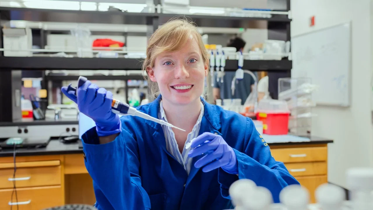 Photo of person performing work in a lab